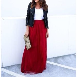 Vici burgundy tulle skirt